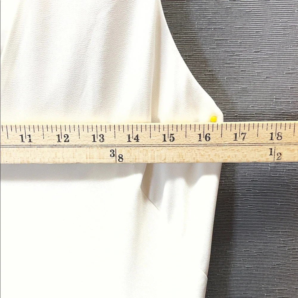 Abercrombie & Fitch Elegant plunge godet Cream Maxi Dress